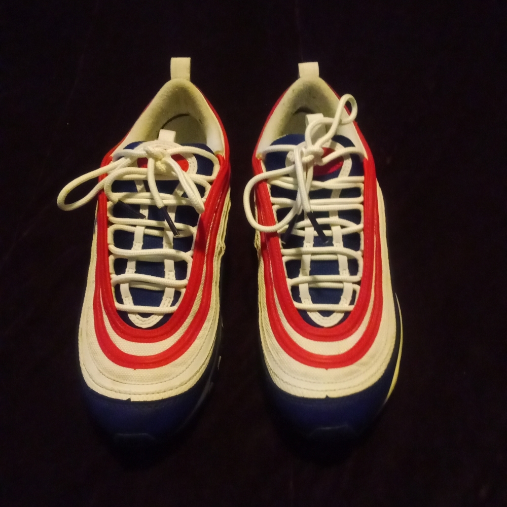 4th of July, Size 6, reflective, patriotic, red, white and blue Nike AirMax, 🔥